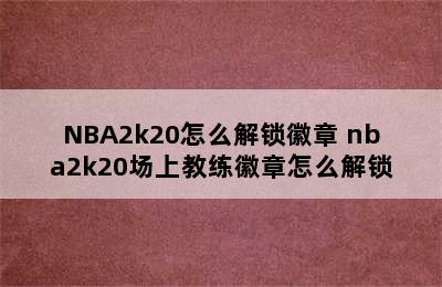 NBA2k20怎么解锁徽章 nba2k20场上教练徽章怎么解锁